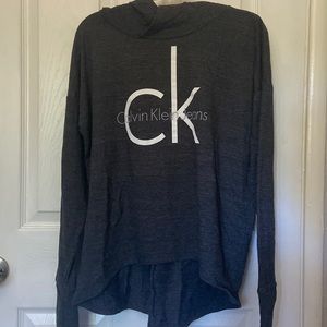 Calvin Klein High Low Hooded Long Sleeve